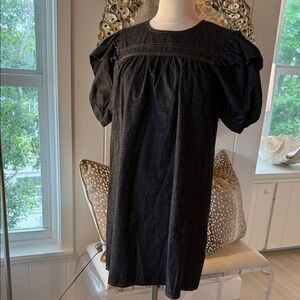 Sundays Black Puff Sleeve Dress